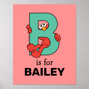 Elmo Alfabetet B Turkos Poster