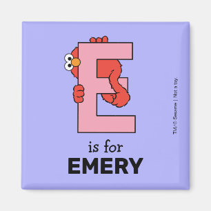 Elmo Alfabetet E Rosa Magnet