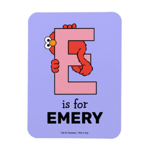 Elmo Alfabetet E Rosa Magnet