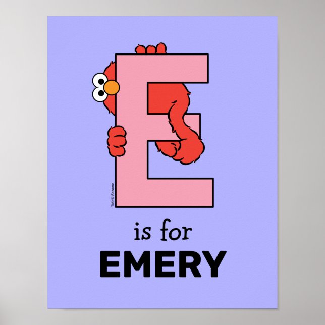 Elmo Alfabetet | E Rosa Poster (Framsidan)
