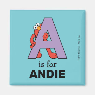 Elmo Alfabetet En Lila Magnet
