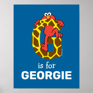 Elmo Alfabetet   G Giraff Poster