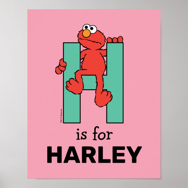 Elmo Alfabetet | H Grön Poster (Framsidan)