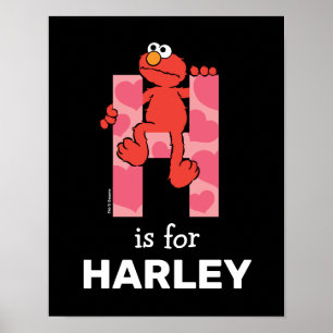 Elmo Alfabetet   H Hjärtan Poster