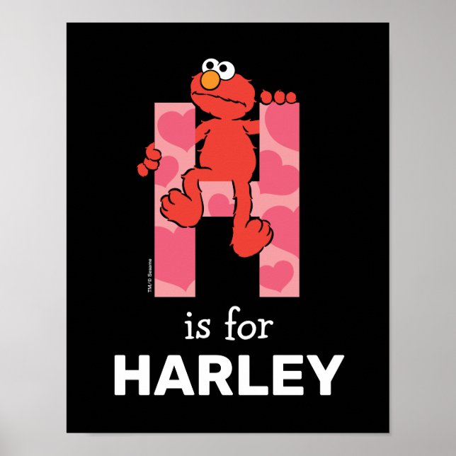 Elmo Alfabetet | H Hjärtan Poster (Framsidan)