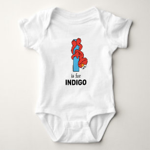 Elmo Alfabetet I Blå T Shirt