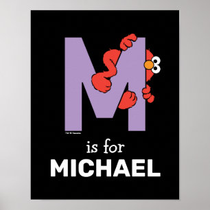 Elmo Alfabetet M Lila Poster