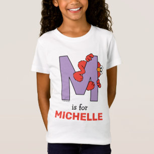 Elmo Alfabetet M Lila T Shirt