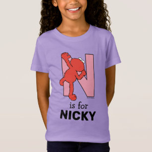 Elmo Alfabetet   N Rosa T Shirt