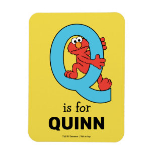 Elmo Alfabetet Q Blå Magnet