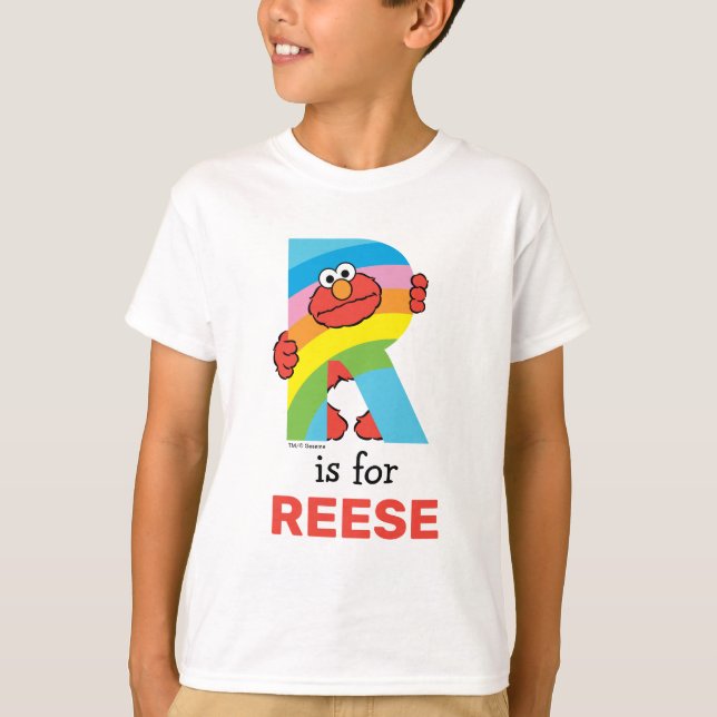 Elmo Alfabetet | R Regnbåge T Shirt (Framsida)