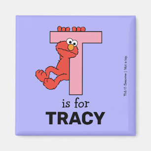 Elmo Alfabetet T Rosa Magnet