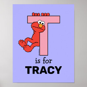 Elmo Alfabetet T Rosa Poster