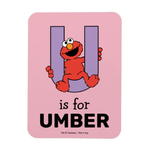 Elmo Alfabetet U Lila Magnet