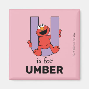Elmo Alfabetet U Lila Magnet
