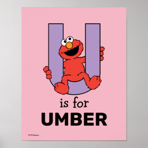 Elmo Alfabetet U Lila Poster