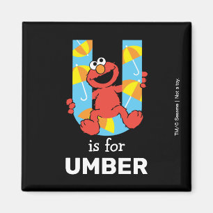 Elmo Alfabetet U Umbrella Magnet