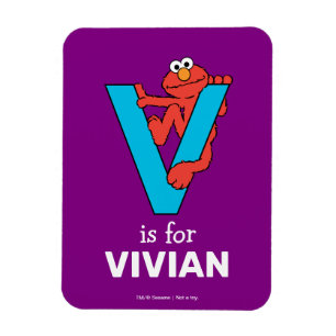 Elmo Alfabetet V Blå Magnet