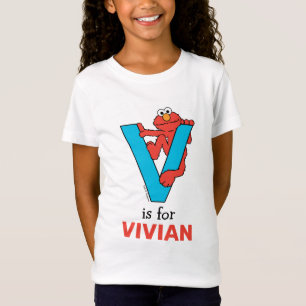 Elmo Alfabetet   V Blå T Shirt