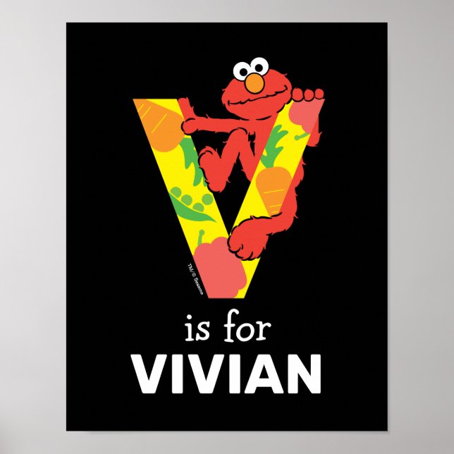 Elmo Alfabetet | V Grönsak Poster (Framsidan)