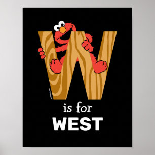 Elmo Alfabetet W Trä Poster