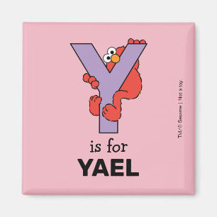 Elmo Alfabetet Y Lila Magnet