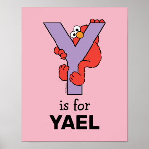 Elmo Alfabetet Y Lila Poster