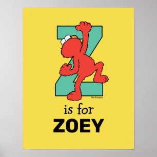 Elmo Alfabetet Z Teal Poster