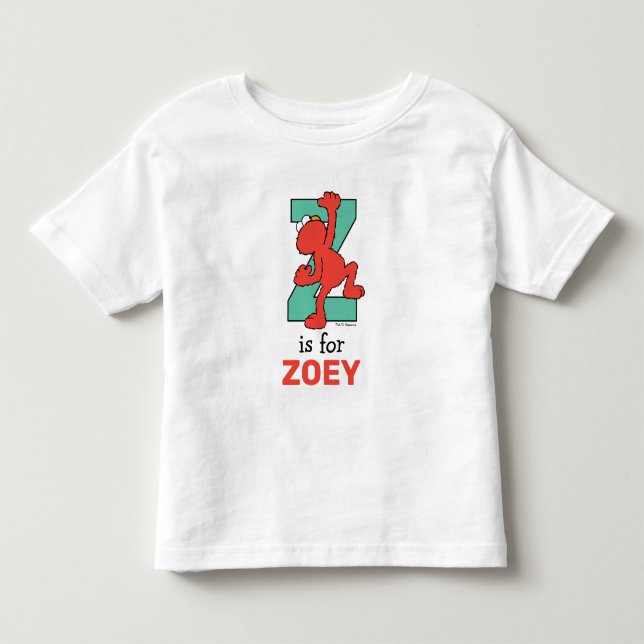 Elmo Alfabetet | Z Teal T Shirt (Framsida)