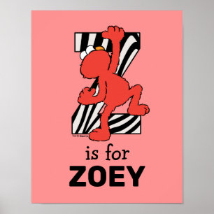 Elmo Alfabetet Z Zebra Poster