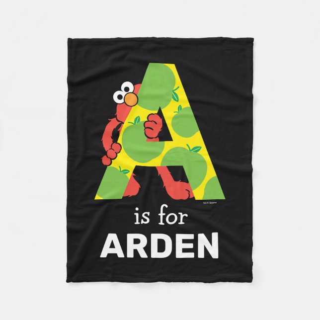 Elmo Alphabet | Äpple Fleecefilt (Framsidan)