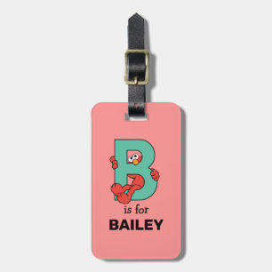 Elmo Alphabet   B Teal Bagagebricka