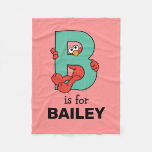Elmo Alphabet   B Teal Fleecefilt