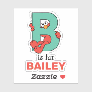 Elmo Alphabet   B Teal Klistermärken