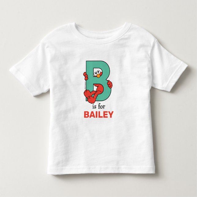 Elmo Alphabet | B Teal T Shirt (Framsida)