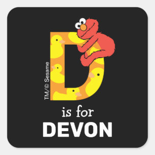 Elmo Alphabet D ANKA Fyrkantigt Klistermärke