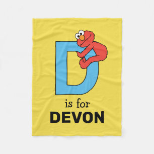 Elmo Alphabet D Blue Fleecefilt