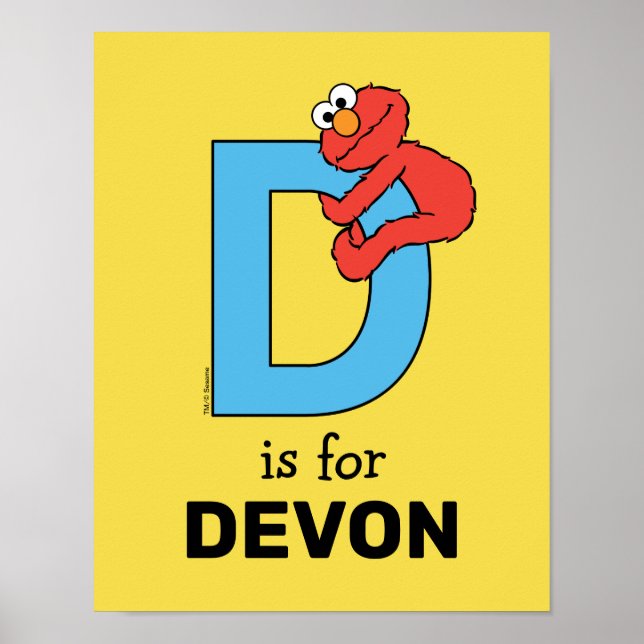 Elmo Alphabet | D Blue Poster (Framsidan)