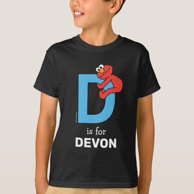 Elmo Alphabet | D Blue T Shirt (Framsida)