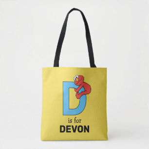 Elmo Alphabet D Blue Tygkasse