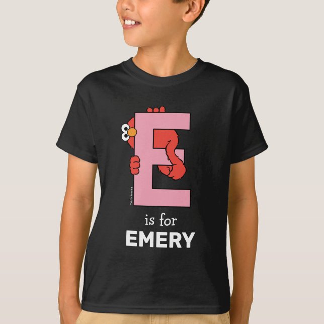 Elmo Alphabet | E ROSA T Shirt (Framsida)