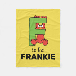Elmo Alphabet F Grönt Fleecefilt