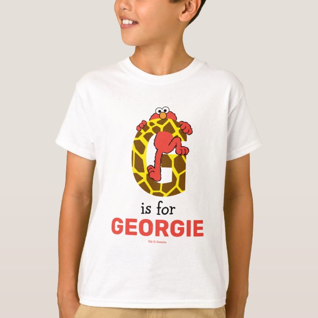 Elmo Alphabet | G Giraffe T Shirt (Framsida)