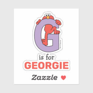 Elmo Alphabet G LILA Klistermärken
