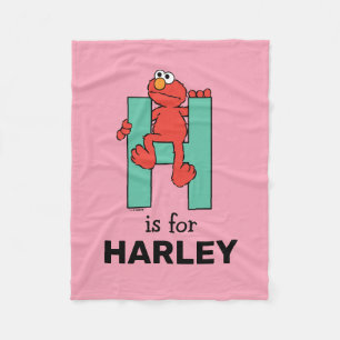 Elmo Alphabet   H-Grönt Fleecefilt