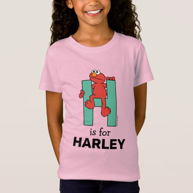 Elmo Alphabet | H-Grönt T Shirt (Framsida)