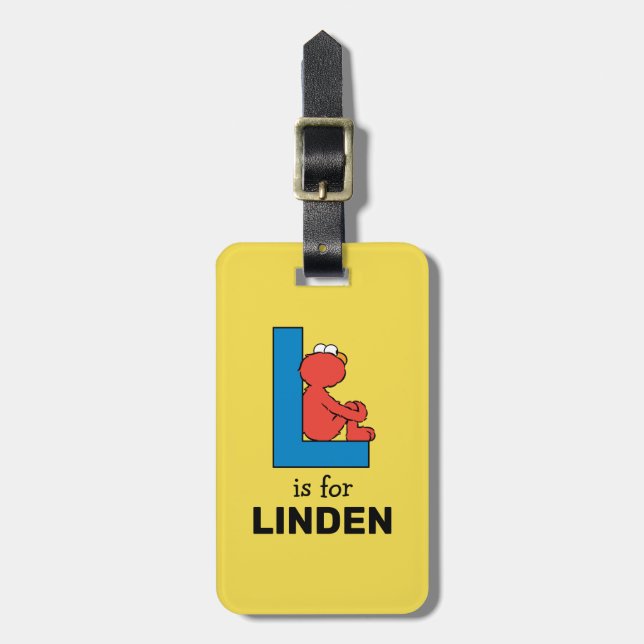 Elmo Alphabet | L Blue Bagagebricka (Vertikal Framsida)