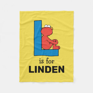 Elmo Alphabet L Blue Fleecefilt