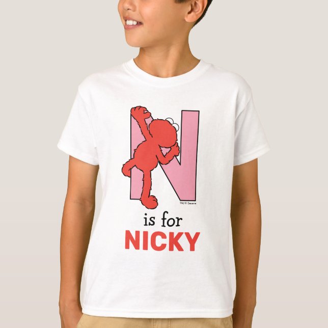 Elmo Alphabet | N ROSA T Shirt (Framsida)