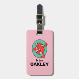 Elmo Alphabet O Teal Bagagebricka